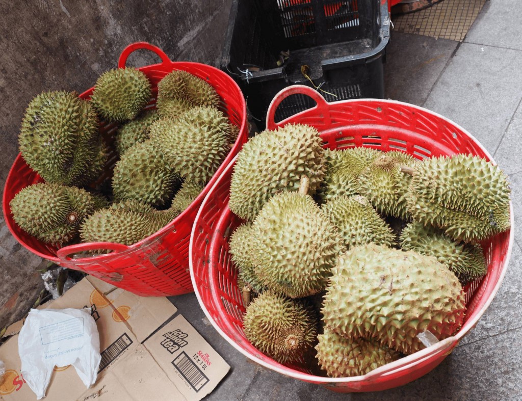 Ripe durian, on the brink of creating a stink.